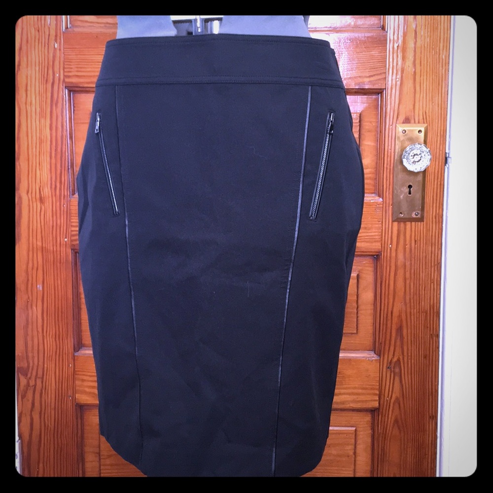 Black Pencil Skirt with Zip Pockets